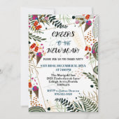 Beifall für das neue Jahr Party Grüne Botanische Einladung (Vorderseite)