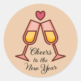 Beifall für das neue Jahr Runder Aufkleber