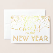 Beifall für das neue Jahr Stilvolles Confetti One  Folienkarte (Vorderseite mit Umschlag)