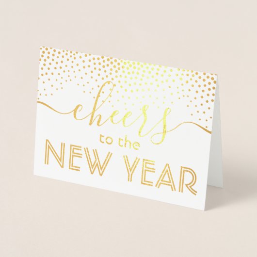 Beifall für das neue Jahr Stilvolles Confetti One  Folienkarte (Vorderseite)