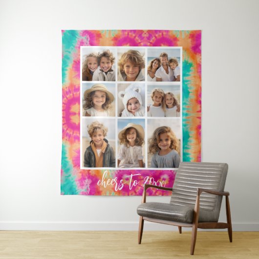 Beifall für den Aquamarinen 70er Vibe über die Neu Wandteppich (Beispiel)