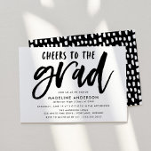 Beifall für den Grad Black Brush Script-Abschluss Einladung