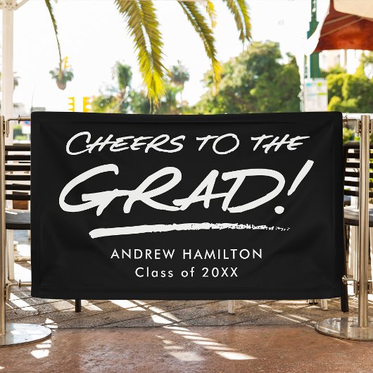 Beifall für den Grad Schwarz und Weiß-Abschluss Banner