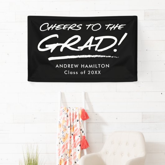 Beifall für den Grad Schwarz und Weiß-Abschluss Banner (Insitu)