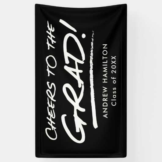 Beifall für den Grad Schwarz und Weiß-Abschluss Banner (Vertikal)