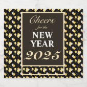 Beifall für den Silvester zum neuen Jahr 2025 Schaumweinetikett (Einzelnes Label)