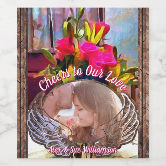 Beifall für die Blume der Liebe unserer Liebe PM00 Weinetikett (Einzelnes Label)