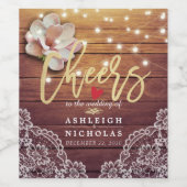 Beifall für die Blumenzellenleuchten der Hochzeit Weinetikett (Einzelnes Label)