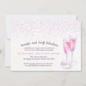 Beifall für die Gläser des neuen Jahres aus rosa C Einladung (Rückseite)