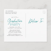 Beifall für die Grad Aquamarin 3 Foto Graduation P Einladungspostkarte (Rückseite)