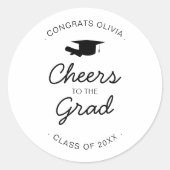 Beifall für die Grad Graduation Party Class von 20 Runder Aufkleber (Vorderseite)