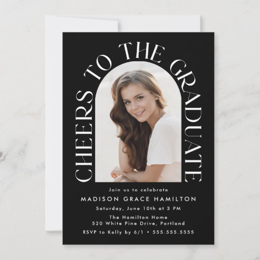 Beifall für die Graduate Arch Foto Graduation Part Einladung (Vorderseite)