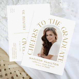 Beifall für die Graduate Arch Foto Graduation Part Einladungspostkarte