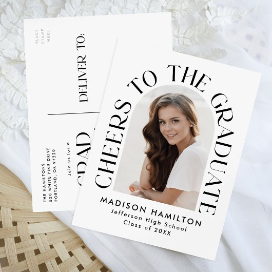 Beifall für die Graduate Arch Foto Graduation Part Einladungspostkarte