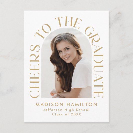 Beifall für die Graduate Arch Foto Graduation Part Einladungspostkarte (Vorderseite)