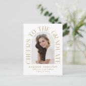 Beifall für die Graduate Arch Foto Graduation Part Einladungspostkarte (Stehend Vorderseite)