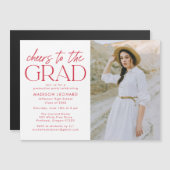 Beifall für die Graduationspartei des Grad Rotes F Magneteinladung (Vorne/Hinten)