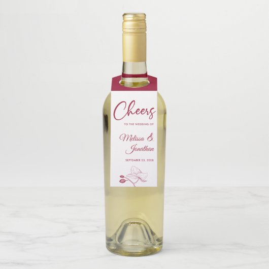 Beifall für die Hochzeit delikaten Orchideen Brauc Flaschenanhänger (Auf Flasche)