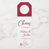 Beifall für die Hochzeit delikaten Orchideen Brauc Flaschenanhänger (Vorderseite)