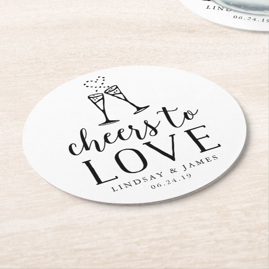 Beifall für die Hochzeit der Liebe Runder Pappuntersetzer (Angewinkelt)