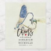 Beifall für die Hochzeit-Drachenfliegenpaarung Lie Weinetikett (Einzelnes Label)