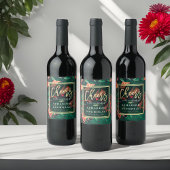 Beifall für die Hochzeit tropischer Blumen-Gold-Ra Weinetikett