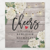 Beifall für die Hochzeitsblumen Streichholz Weinetikett (Einzelnes Label)