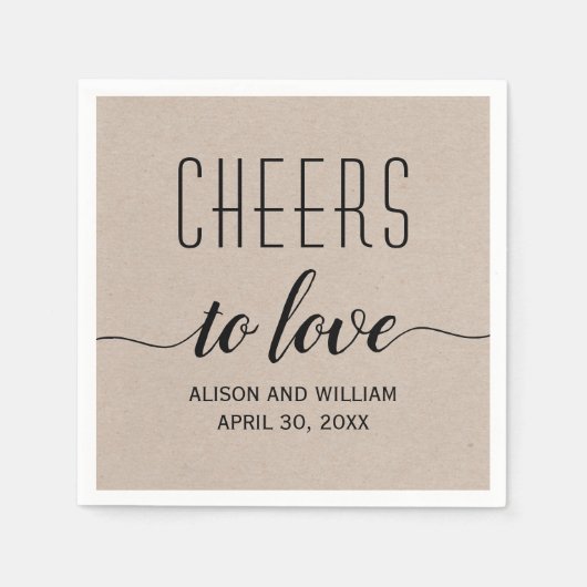 Beifall für die Liebe einer rustikalen Kraftehe Serviette (Vorderseite)