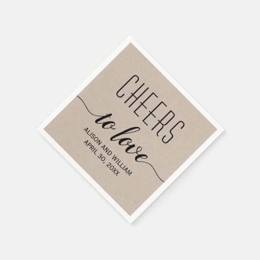 Beifall für die Liebe einer rustikalen Kraftehe Serviette (Ecke)