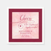 Beifall für die Liebe Elegantes Script Burgundy Ho Serviette (Vorderseite)