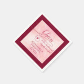 Beifall für die Liebe Elegantes Script Burgundy Ho Serviette (Ecke)