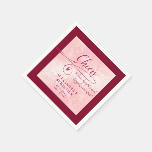 Beifall für die Liebe Elegantes Script Burgundy Ho Serviette (Ecke)