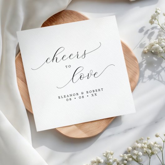 Beifall für die Liebe Minimalistischer SkriptWeddi Serviette