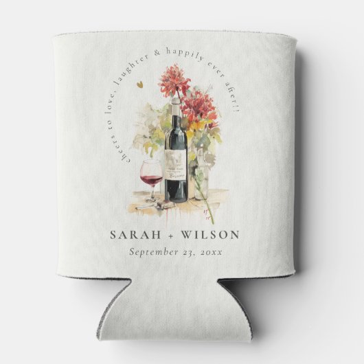 Beifall für die Liebe Rot-Gelb-Blütenhochzeit Dosenkühler (Rückseite)