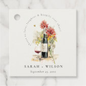 Beifall für die Liebe Rot-Gelb-Blütenhochzeit Geschenkanhänger (Vorderseite)