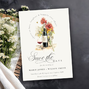 Beifall für die Liebe Rot-Gelb-Blütenhochzeit Save The Date