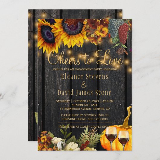 Beifall für die Liebe Weinkeller rustikale Holzhüt Einladung (Vorne/Hinten)