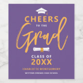 Beifall für die Lila Graduationspartei Weinetikett (Einzelnes Label)
