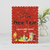 Beifall für die Neujahrsgrüße Red Custom Card Einladung (Stehend Vorderseite)