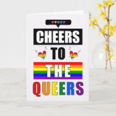 Beifall für die Queers LGBTQ Rainbow Wedding Karte (Gelbe Blume)