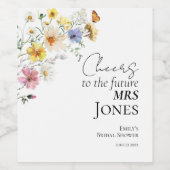 Beifall für die Zukunft | Boho Brautparty Weinetikett (Einzelnes Label)