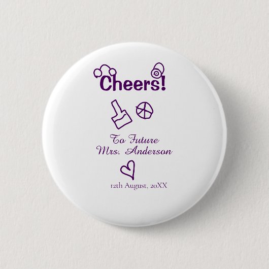 Beifall für die Zukunft Frau fügen Bräute Namen li Button (Vorderseite)