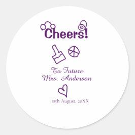 Beifall für die Zukunft Frau fügen Bräute Namen li Runder Aufkleber