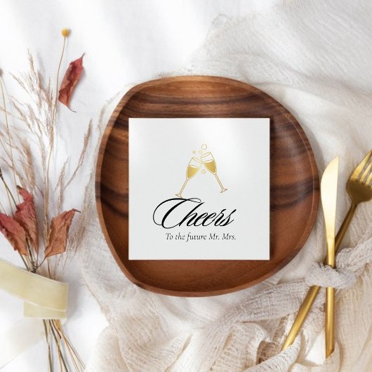 Beifall für die Zukunft Herr und Frau Engagement P Serviette