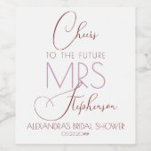 Beifall für die zukünftige MRS Brautparty Gunstges Weinetikett (Einzelnes Label)