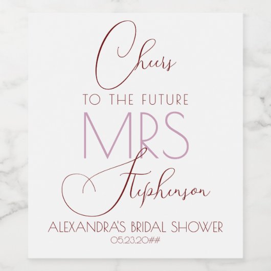 Beifall für die zukünftige MRS Brautparty Gunstges Weinetikett (Einzelnes Label)