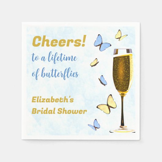 Beifall für ein Leben im Brautparty der Schmetterl Serviette (Vorderseite)