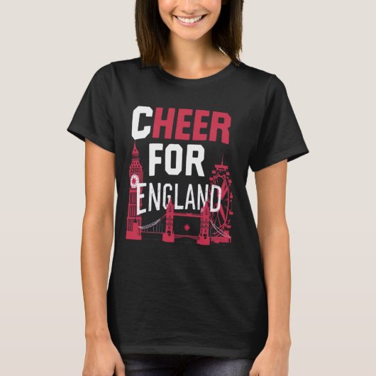 Beifall für England 2024 Unterstützer Patriotic En T-Shirt (Vorderseite)