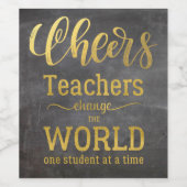 Beifall für Lehrer Typografie Wertschätzung Zitat Weinetikett (Einzelnes Label)