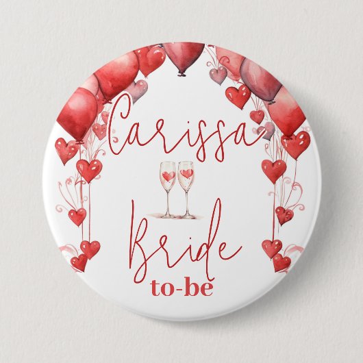 Beifall für Liebe Brautparty Braut zu sein Button (Vorderseite)